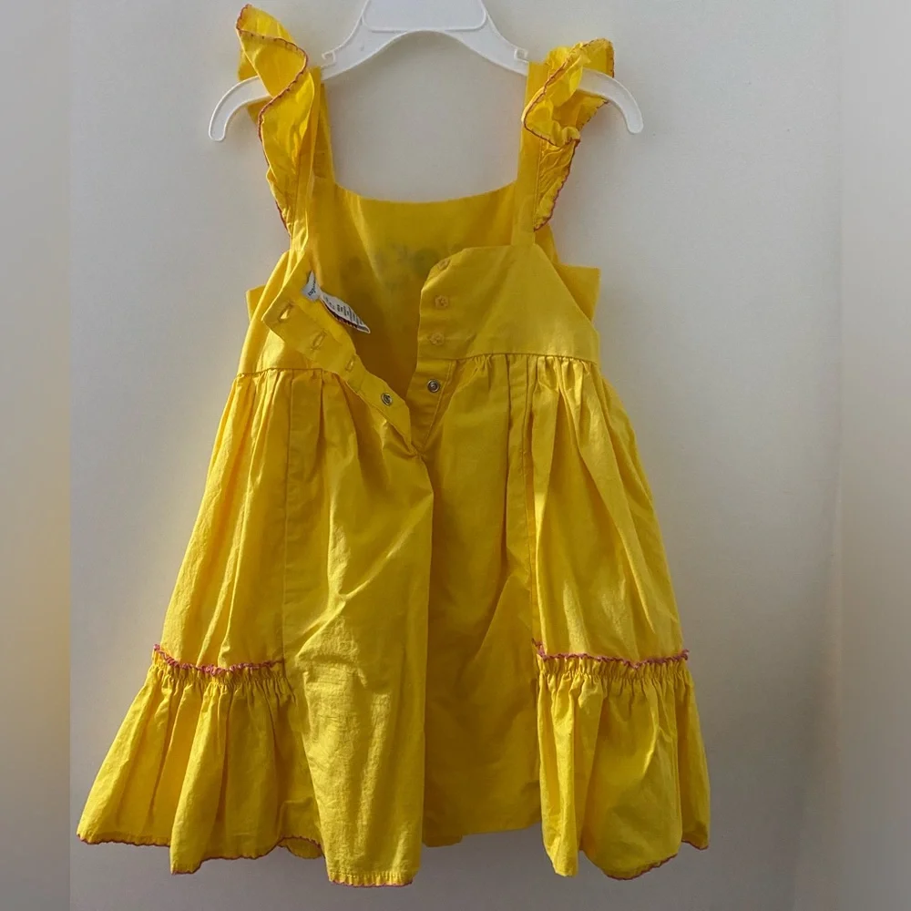 #K4 🌈 | Cupcakes & Cashmere | Yellow Floral Dress | 4T - Picture 3 of 5